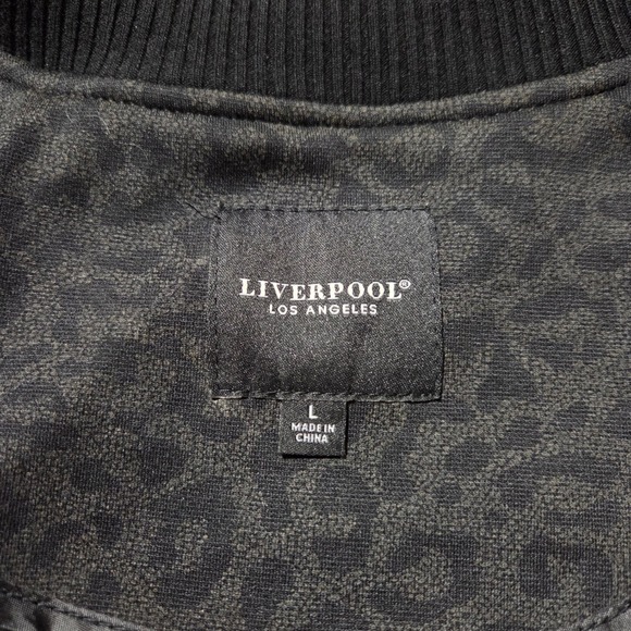 Liverpool Los Angeles Cheetah Print Bomber Jacket Black Streetwear Women's L - Picture 3 of 8